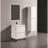 Madeli - Madeli Metro 24'' Free Standing Vanity in White/HW: Matte Black(MB) - White With Matte Black