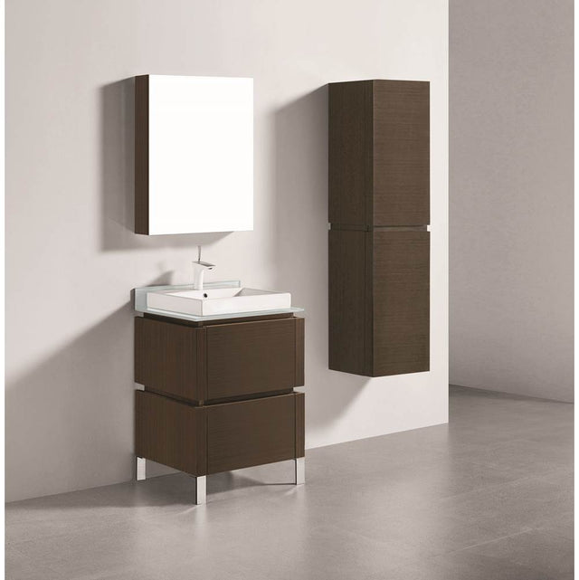 Madeli - Madeli Metro 24'' Free Standing Vanity in Walnut/HW: Polished Chrome(PC) - Walnut With Polished Chrome