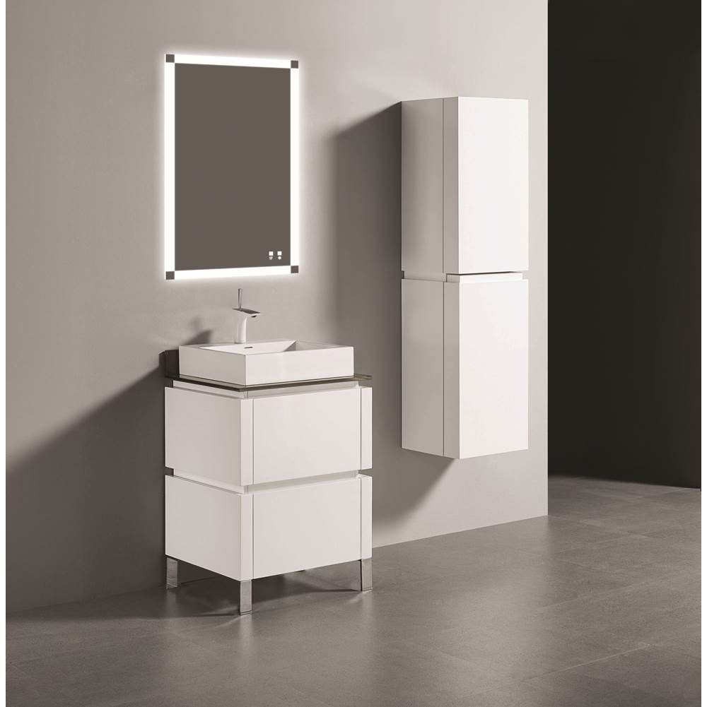 Madeli - Madeli Metro 24'' Free Standing Vanity in White/HW: Polished Chrome(PC) - White With Polished Chrome