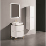 Madeli - Madeli Metro 24'' Free Standing Vanity in White/HW: Satin Brass(SB) - White With Satin Brass