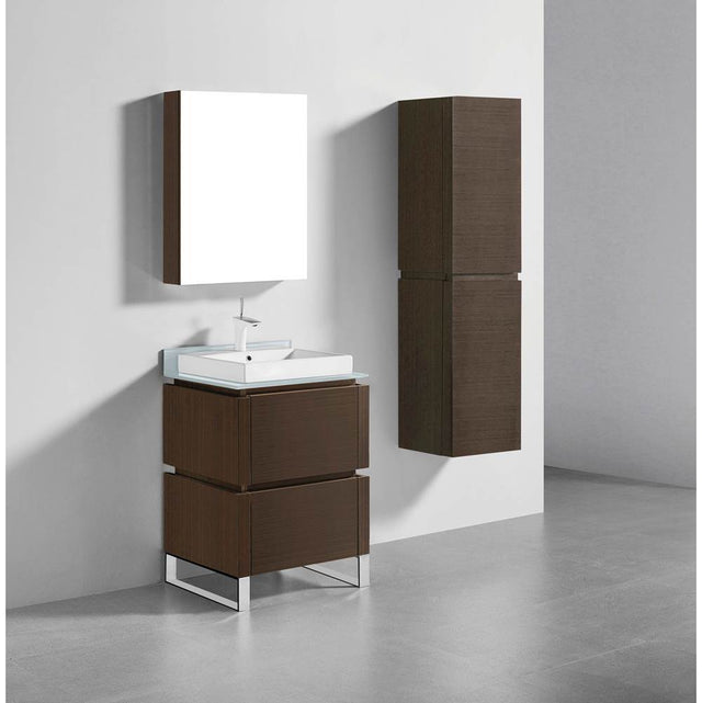 Madeli - Madeli Metro 24'' Free Standing Vanity in Walnut/HW: Polished Chrome(PC) - Walnut With Polished Chrome