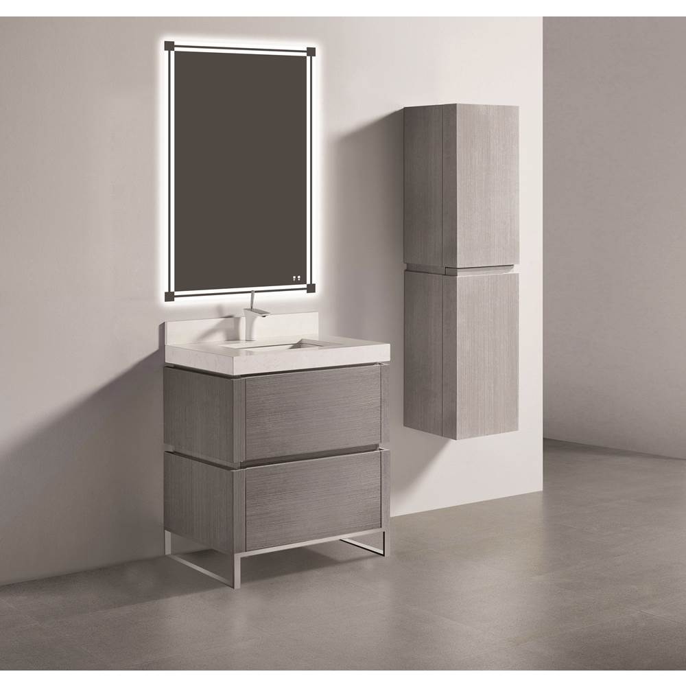 Madeli - Madeli Metro 30'' Free Standing Vanity in Ash Grey/HW: Brushed Nickel(BN) - Ash Gray With Brushed Nickel