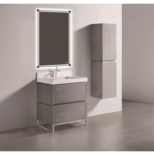 Madeli - Madeli Metro 30'' Free Standing Vanity in Ash Grey/HW: Brushed Nickel(BN) - Ash Gray With Brushed Nickel