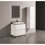 Madeli - Madeli Metro 30'' Free Standing Vanity in White/HW: Polished Chrome(PC) - White With Polished Chrome