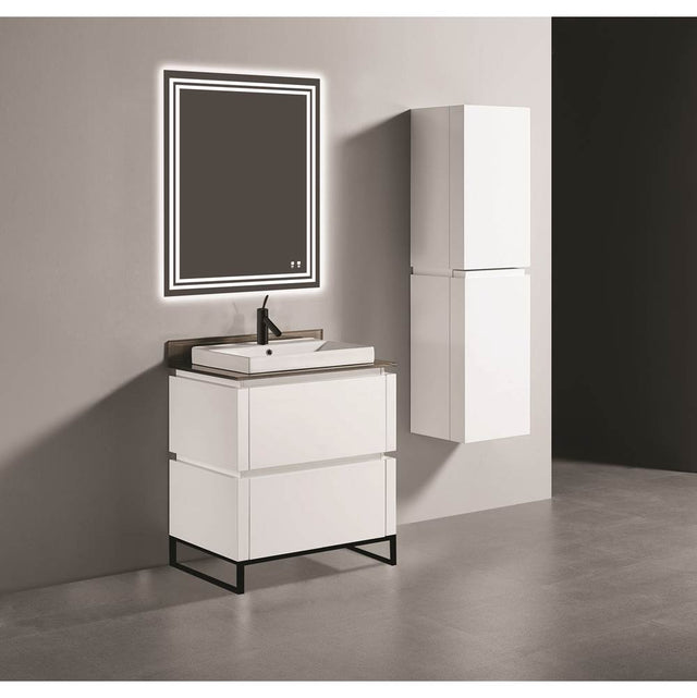 Madeli - Madeli Metro 30'' Free Standing Vanity in White/HW: Polished Chrome(PC) - White With Polished Chrome