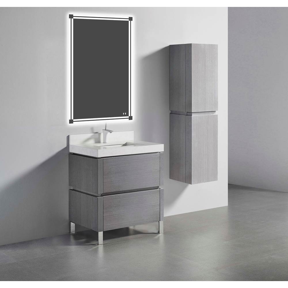 Madeli - Madeli Metro 30'' Free Standing Vanity in Ash Grey/HW: Brushed Nickel(BN) - Ash Gray With Brushed Nickel