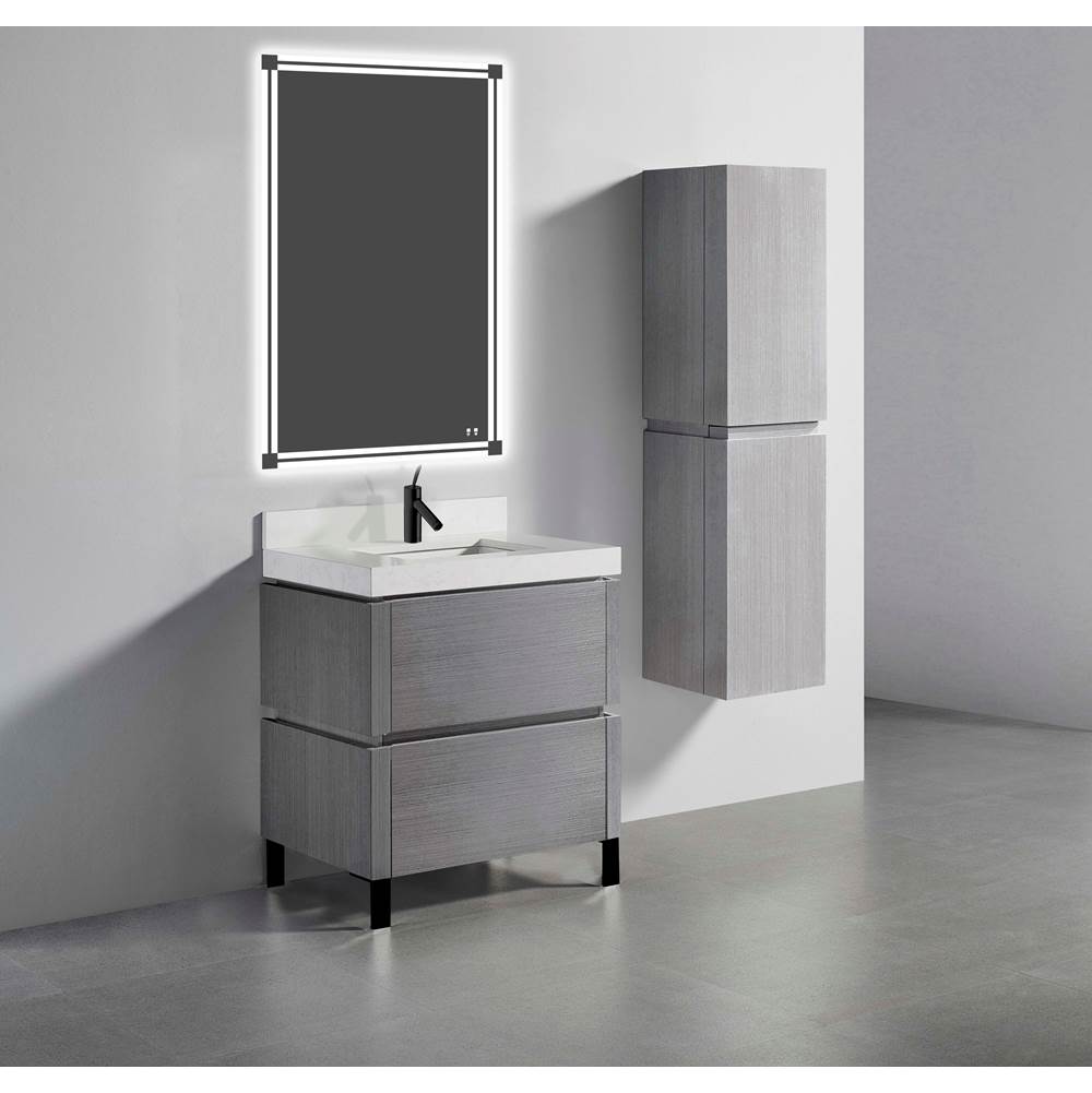 Madeli - Madeli Metro 30'' Free Standing Vanity in Ash Grey/HW: Matte Black(MB) - Ash Gray With Matte Black