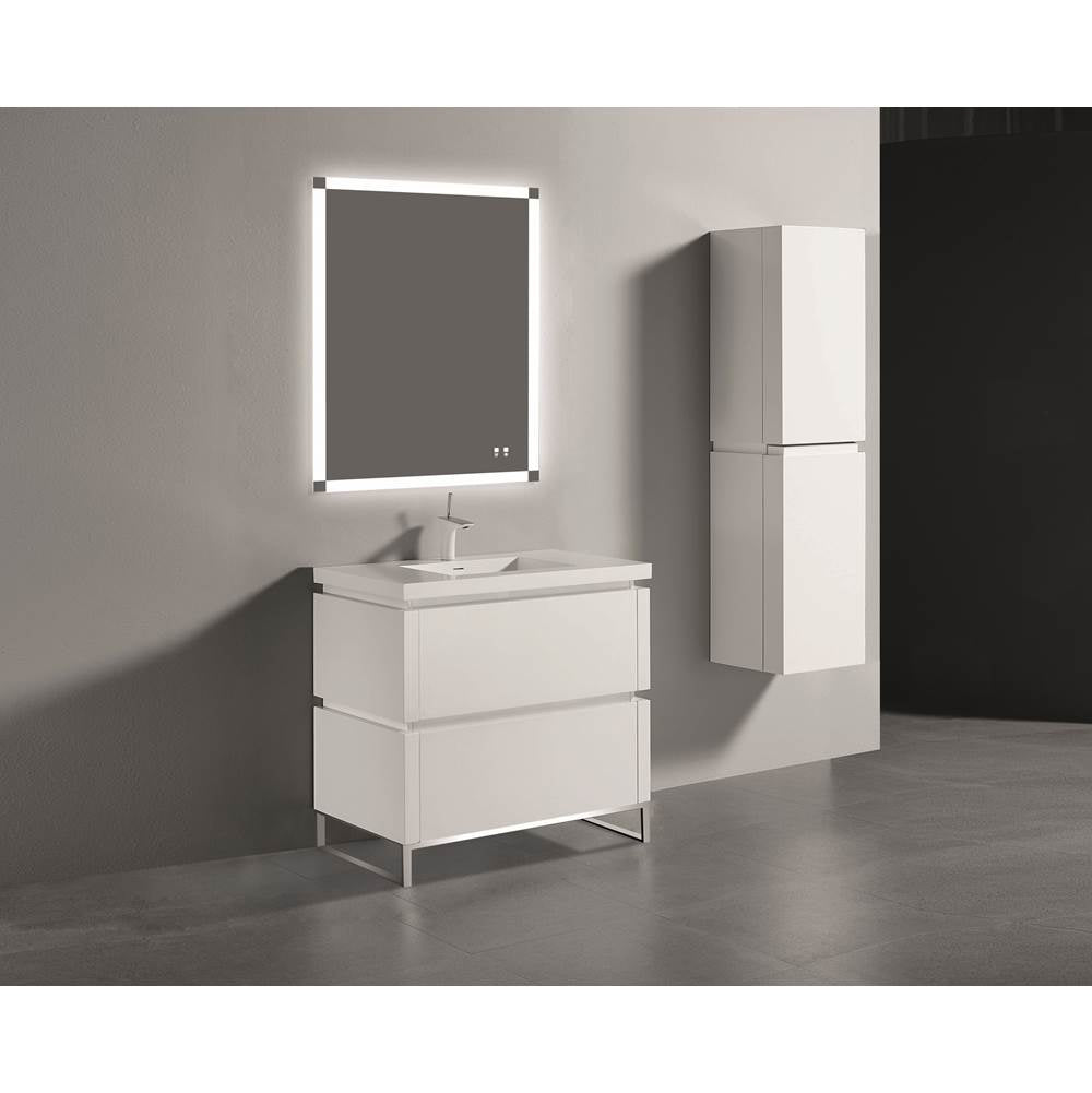Madeli - Madeli Metro 36'' Free Standing Vanity in White/HW: Polished Chrome(PC) - White With Polished Chrome