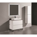 Madeli - Madeli Metro 42'' Free Standing Vanity in White/HW: Satin Brass(SB) - White With Satin Brass