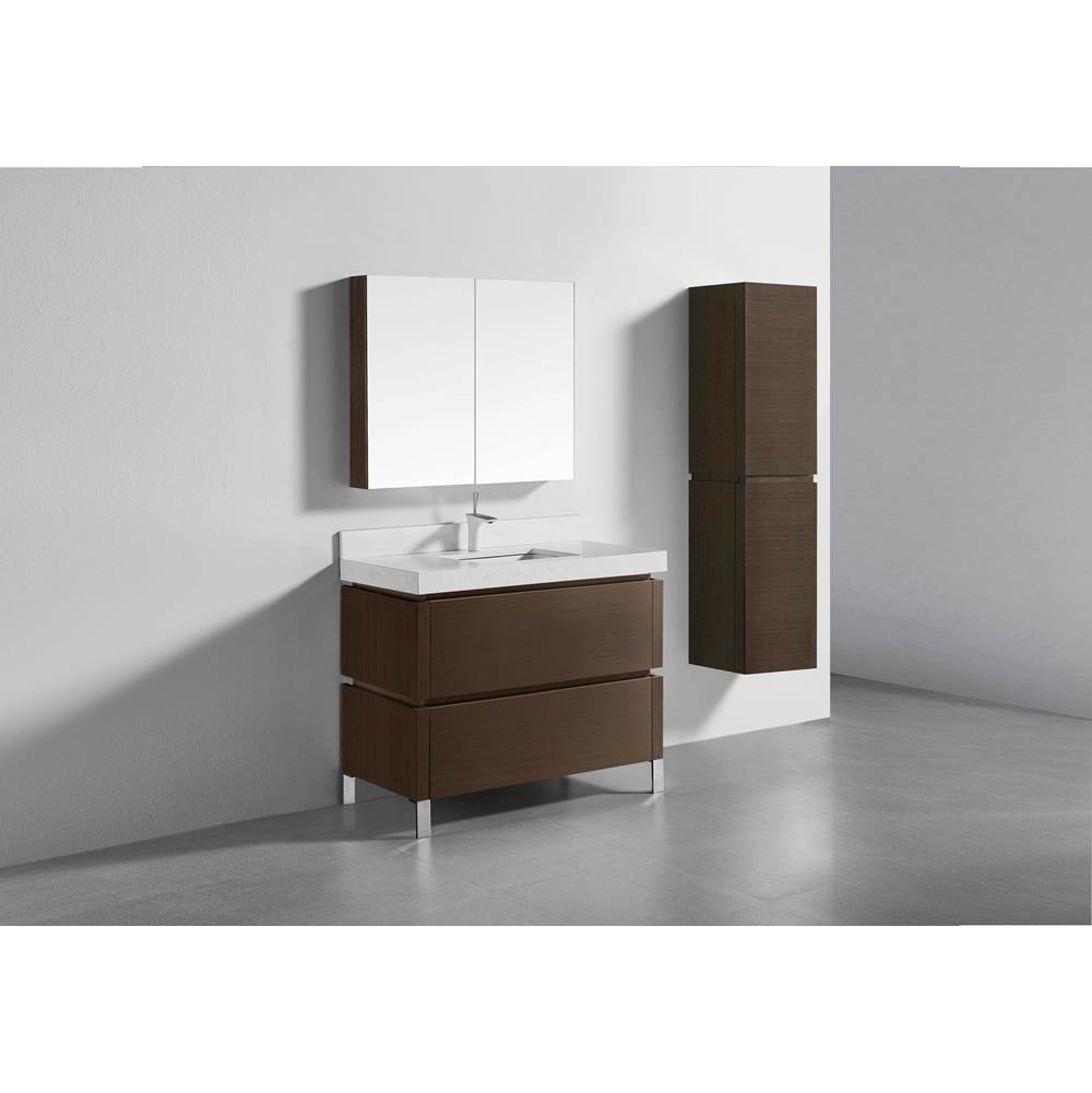 Madeli - Madeli Metro 42'' Free Standing Vanity in Walnut/HW: Polished Nickel(PN) - Walnut With Polished Nickel