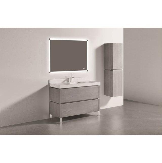 Madeli - Madeli Metro 48C'' Free Standing Vanity in Ash Grey/HW: Polished Nickel(PN) - Ash Gray With Polished Nickel