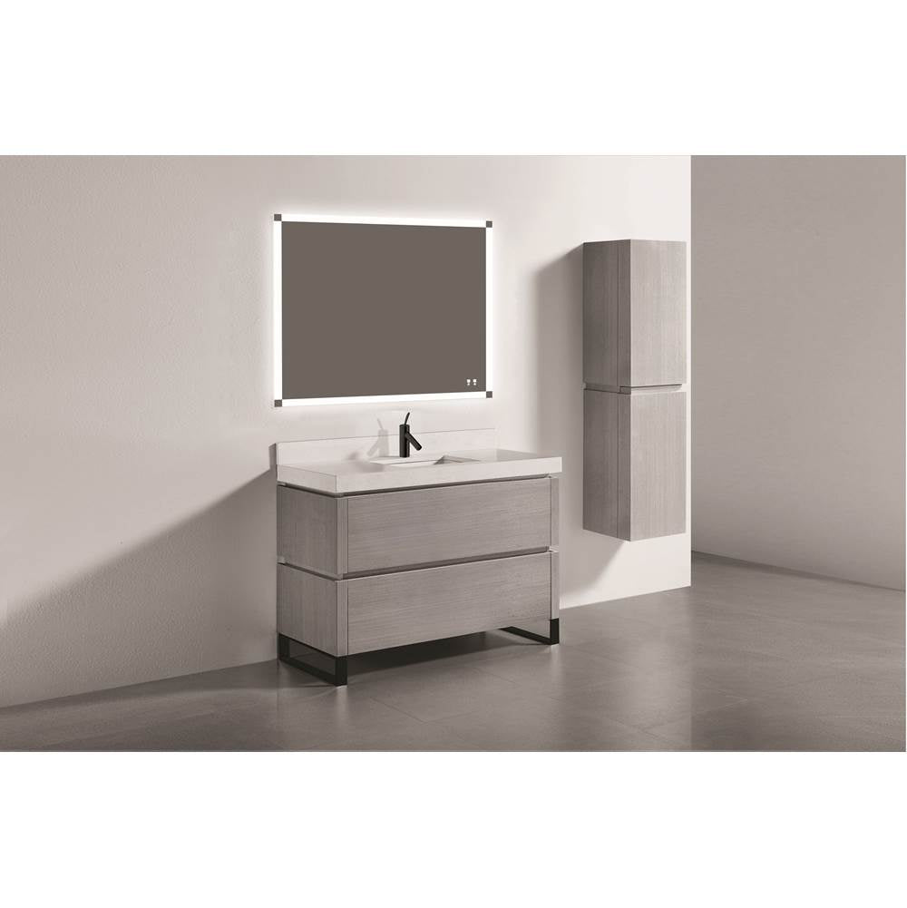 Madeli - Madeli Metro 48C'' Free Standing Vanity in Ash Grey/HW: Matte Black(MB) - Ash Gray With Matte Black