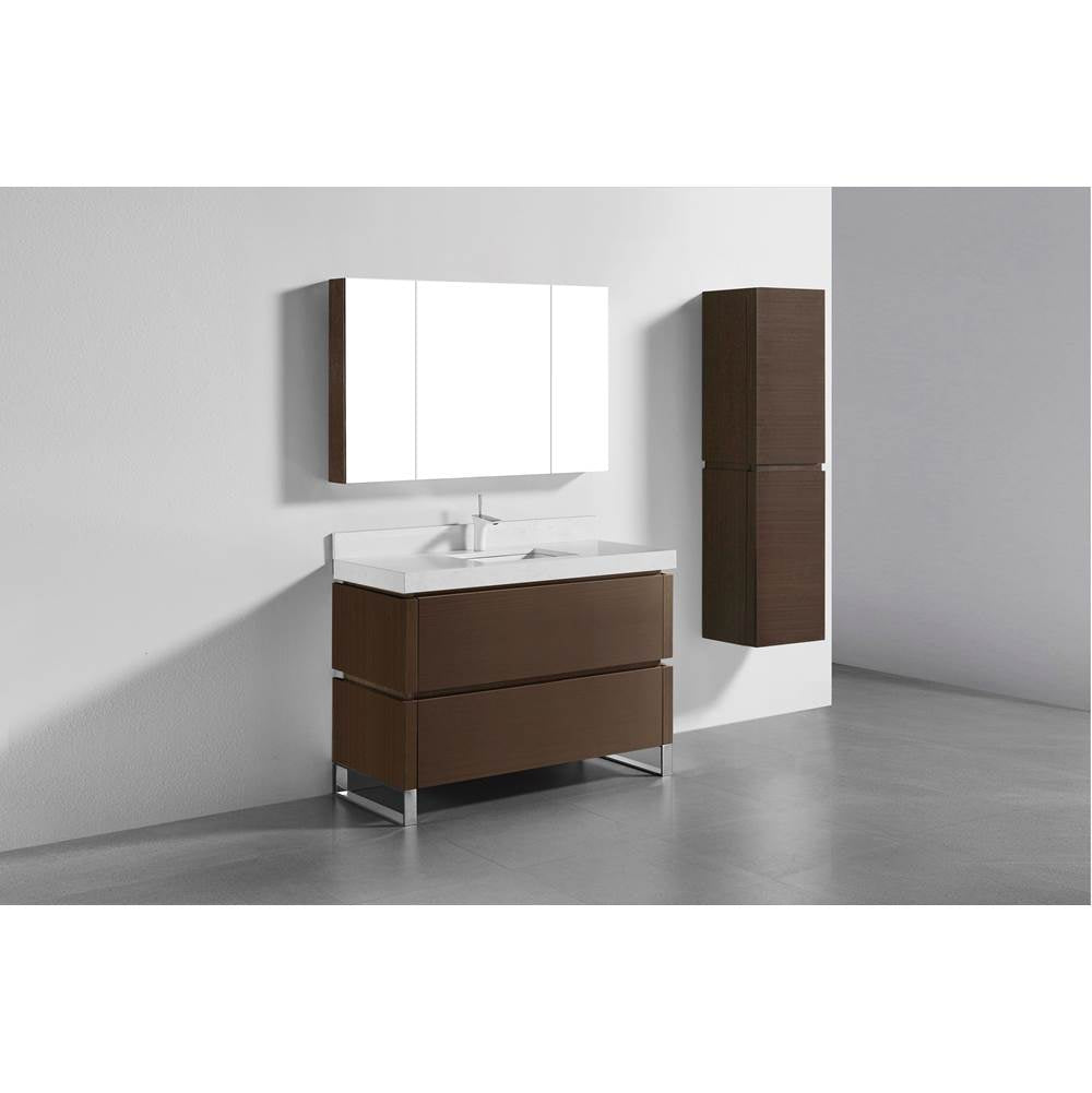 Madeli - Madeli Metro 48C'' Free Standing Vanity in Walnut/HW: Polished Nickel(PN) - Walnut With Polished Nickel