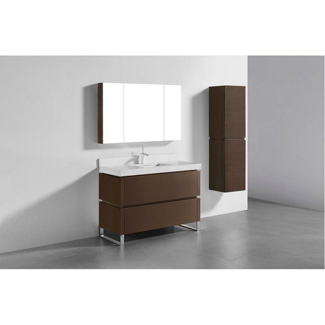 Madeli - Madeli Metro 48C'' Free Standing Vanity in Walnut/HW: Polished Nickel(PN) - Walnut With Polished Nickel