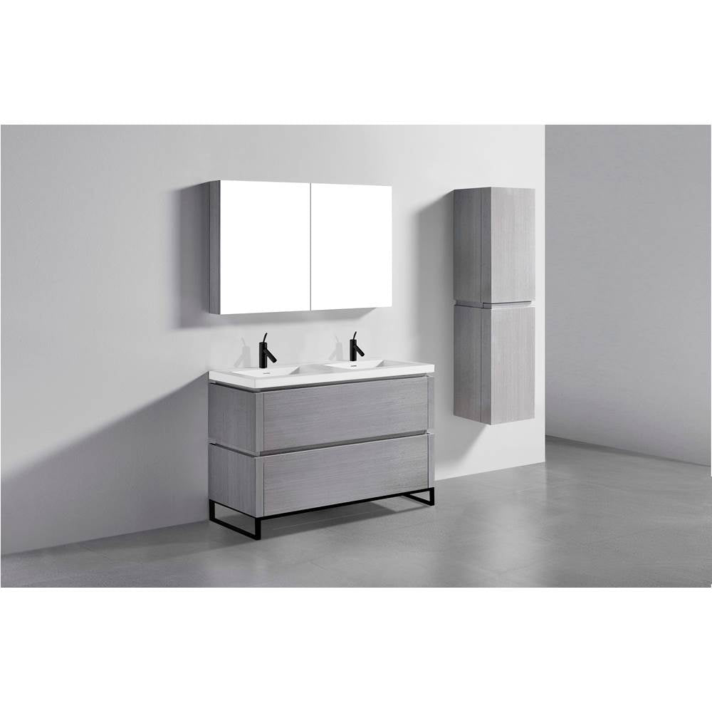 Madeli - Madeli Metro 48D'' Free Standing Vanity in Ash Grey/HW: Matte Black(MB) - Ash Gray With Matte Black