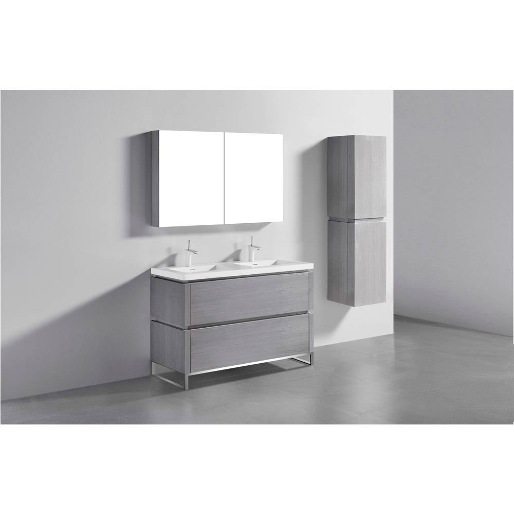 Madeli - Madeli Metro 48D'' Free Standing Vanity in Ash Grey/HW: Polished Nickel(PN) - Ash Gray With Polished Nickel