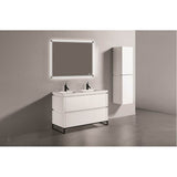 Madeli - Madeli Metro 48D'' Free Standing Vanity in White/HW: Brushed Nickel(BN) - White With Brushed Nickel