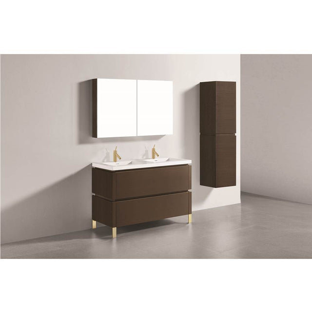 Madeli - Madeli Metro 48D'' Free Standing Vanity in Walnut/HW: Polished Chrome(PC) - Walnut With Polished Chrome