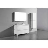 Madeli - Madeli Metro 48D'' Free Standing Vanity in White/HW: Brushed Nickel(BN) - White With Brushed Nickel