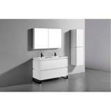 Madeli - Madeli Metro 48D'' Free Standing Vanity in White/HW: Matte Black(MB) - White With Matte Black