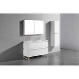 Madeli - Madeli Metro 48D'' Free Standing Vanity in White/HW: Satin Brass(SB) - White With Satin Brass