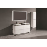 Madeli - Madeli Metro 60D'' Free Standing Vanity in White/HW: Satin Brass(SB) - White With Satin Brass