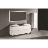 Madeli - Madeli Metro 72'' Free Standing Vanity in White/HW: Polished Nickel(PN) - White With Polished Nickel