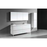 Madeli - Madeli Metro 72'' Free Standing Vanity in White/HW: Brushed Nickel(BN) - White With Brushed Nickel