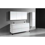 Madeli - Madeli Metro 72'' Free Standing Vanity in White/HW: Matte Black(MB) - White With Matte Black