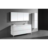 Madeli - Madeli Metro 72'' Free Standing Vanity in White/HW: Polished Nickel(PN) - White With Polished Nickel