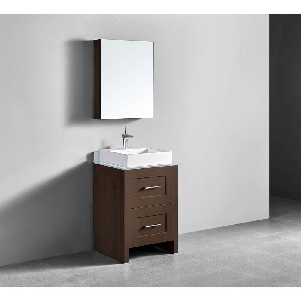 Madeli - Madeli Retro 24'' Free Standing Vanity Walnut/HW: Brushed Nickel(BN) - Walnut With Brushed Nickel