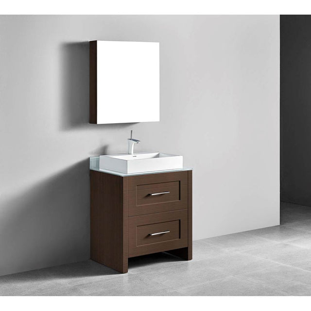 Madeli - Madeli Retro 30'' Free Standing Vanity Walnut/HW: Brushed Nickel(BN) - Walnut With Brushed Nickel