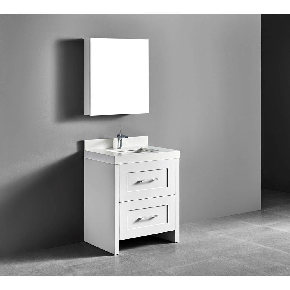 Madeli - Madeli Retro 30'' Free Standing Vanity White/HW: Black(MB) - White With Matte Black