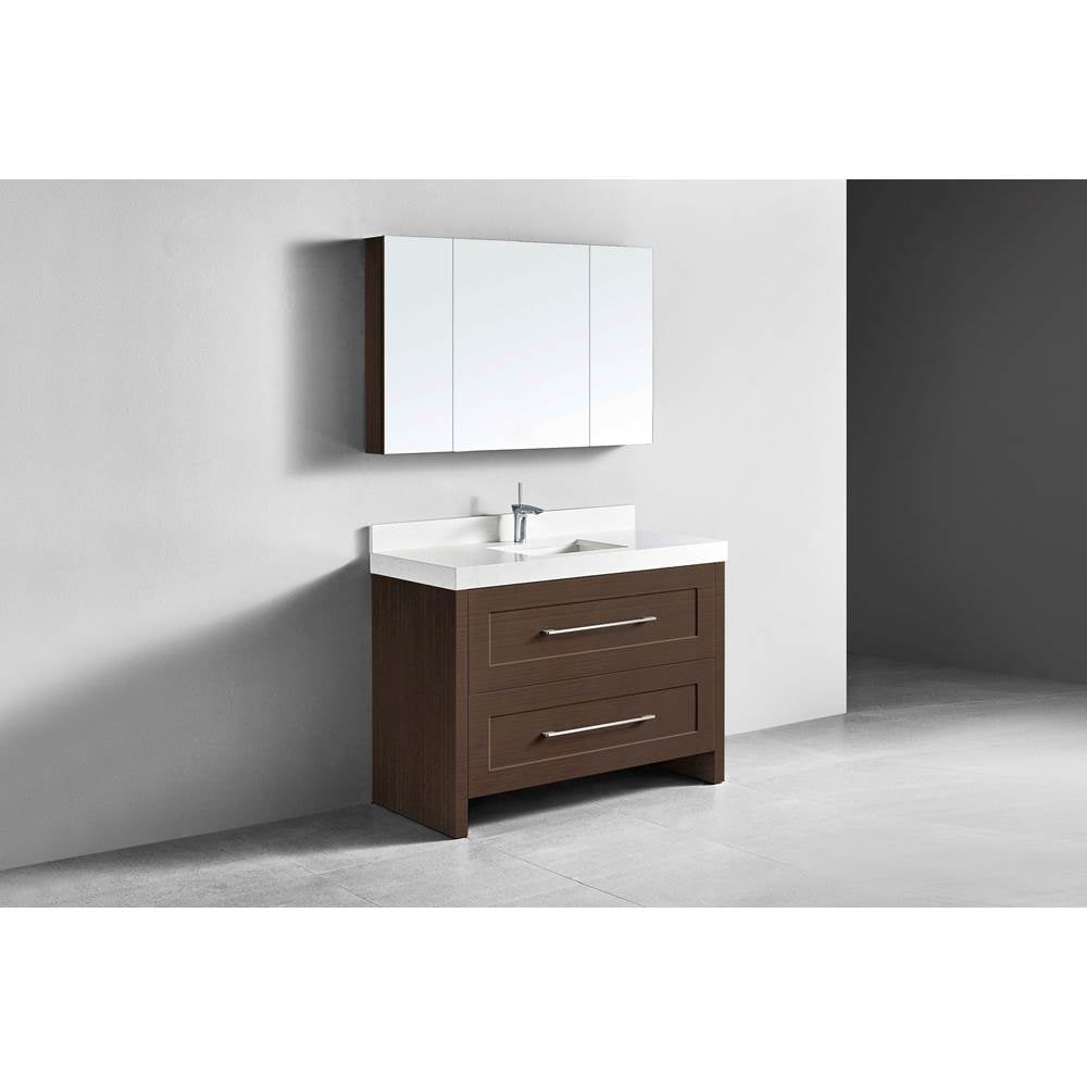 Madeli - Madeli Retro 48C'' Free Standing Vanity Walnut/HW: Brushed Nickel(BN) - Walnut With Brushed Nickel