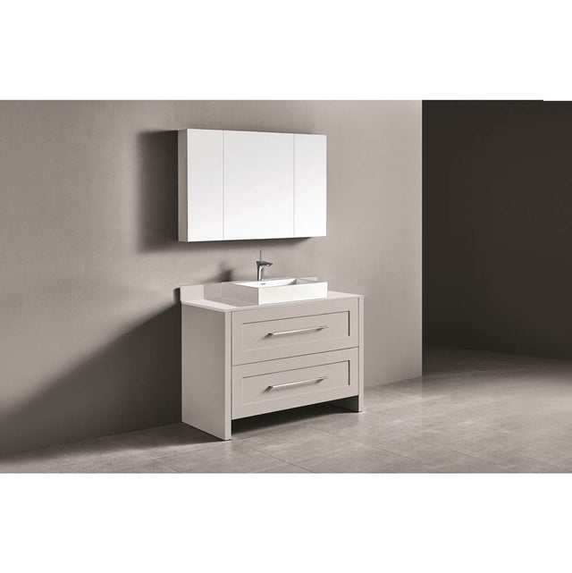 Madeli - Madeli Retro 48C'' Free Standing Vanity Whisper Grey/HW: Matte Black(MB) - Whisper Gray With Matte Black