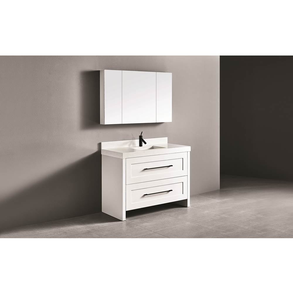 Madeli - Madeli Retro 48C'' Free Standing Vanity White/HW: Polished Chrome(PC) - White With Polished Chrome