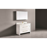 Madeli - Madeli Retro 48C'' Free Standing Vanity White/HW: Satin Brass(SB) - White With Satin Brass