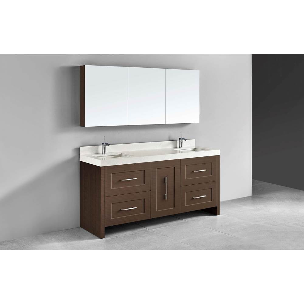 Madeli - Madeli Retro 72'' Free Standing Vanity Walnut/HW: Polished Nickel(PN) - Walnut With Polished Nickel
