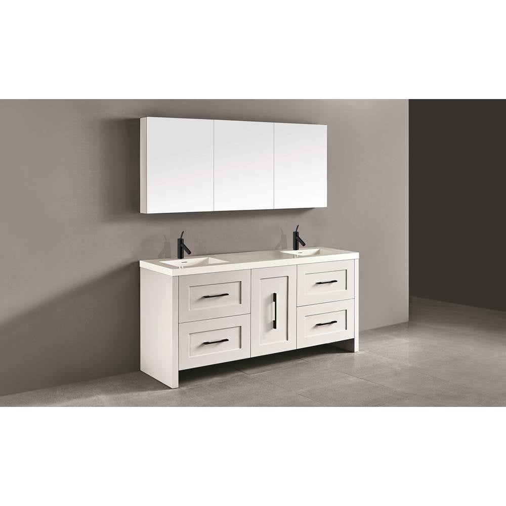 Madeli - Madeli Retro 72'' Free Standing Vanity White/HW: Black(MB) - White With Matte Black