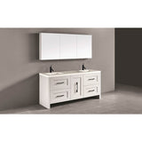 Madeli - Madeli Retro 72'' Free Standing Vanity White/HW: Black(MB) - White With Matte Black