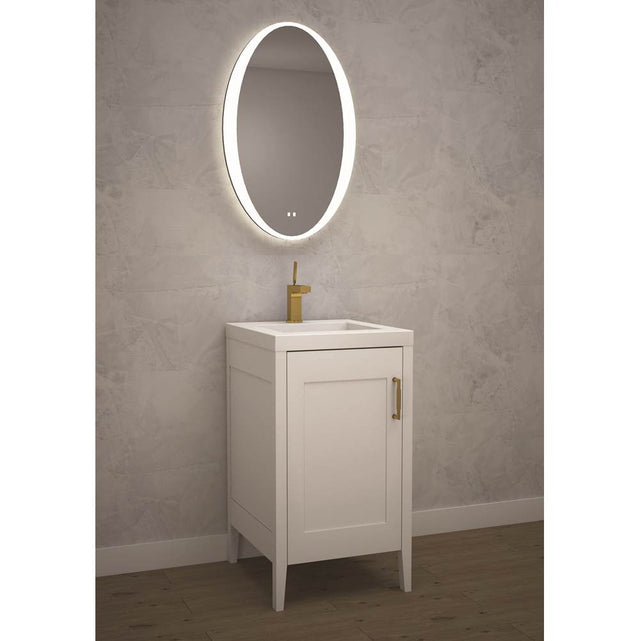 Madeli - Madeli Encore 20'' Free Standing Vanity White/HW: Black(MB) - White With Matte Black