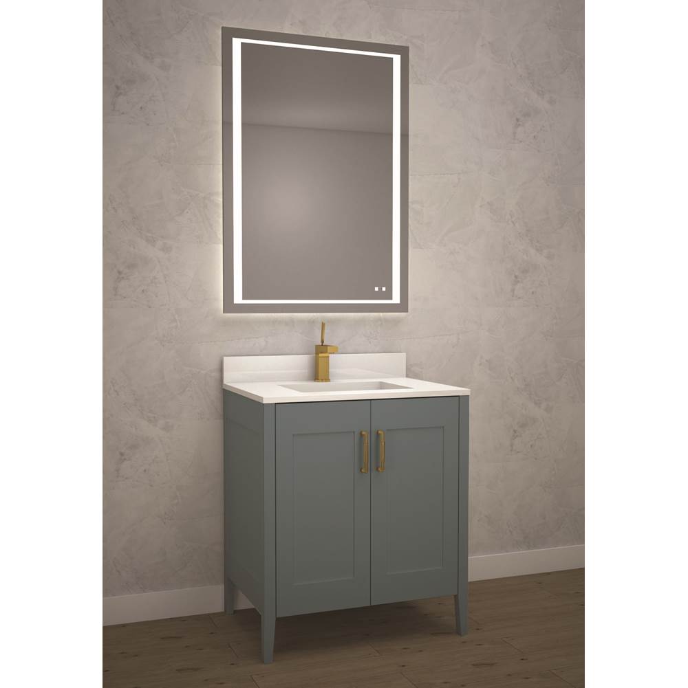 Madeli - Madeli Encore 24'' Free Standing Vanity Studio Grey/HW: Matte Black(MB) - Studio Gray With Matte Black