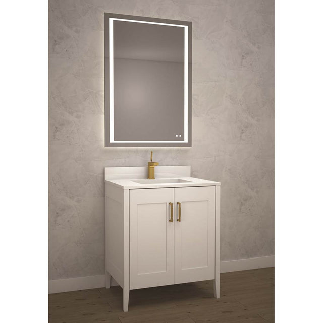 Madeli - Madeli Encore 24'' Free Standing Vanity White/HW: Polished Nickel(PN) - White With Polished Nickel