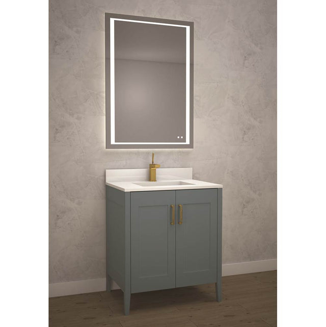 Madeli - Madeli Encore 30'' Free Standing Vanity Studio Grey/HW: Polished Chrome(PC) - Studio Gray With Polished Chrome