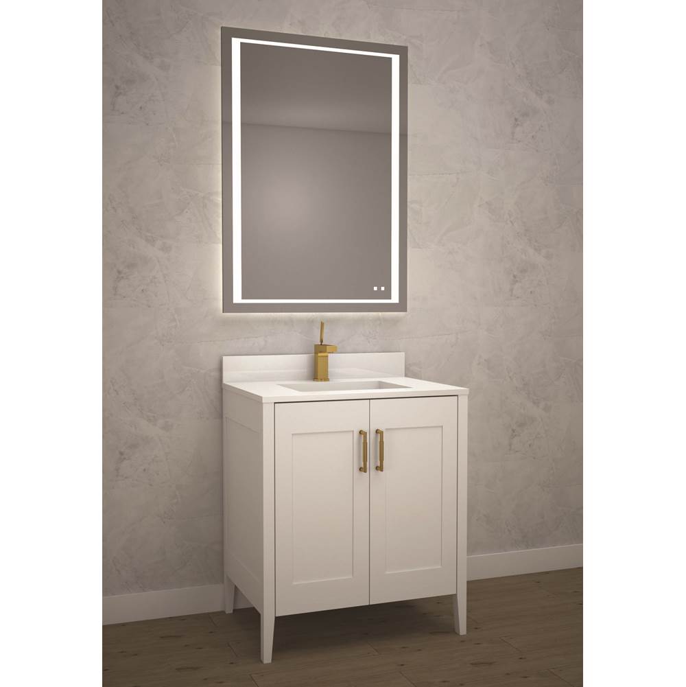 Madeli - Madeli Encore 30'' Free Standing Vanity White/HW: Polished Nickel(PN) - White With Polished Nickel