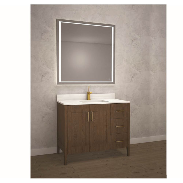 Madeli - Madeli Encore 36'' Free Standing Vanity Brandy/HW: Polished Chrome(PC) - Brandy With Polished Chrome