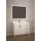 Madeli - Madeli Encore 36'' Free Standing Vanity White/HW: Polished Nickel(PN) - White With Polished Nickel