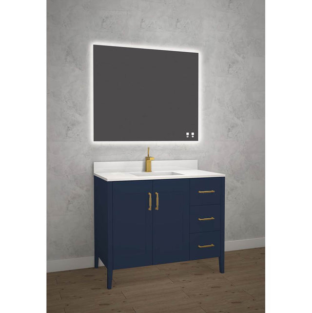 Madeli - Madeli Encore 42'' Free standing Vanity Sapphire/HW: Brushed Nickel(BN) - Sapphire With Brushed Nickel