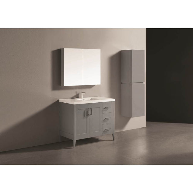 Madeli - Madeli Encore 42'' Free Standing Vanity Studio Grey/HW: Matte Black(MB) - Studio Gray With Matte Black