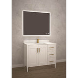 Madeli - Madeli Encore 42'' Free Standing Vanity White/HW: Brushed Nickel(BN) - White With Brushed Nickel